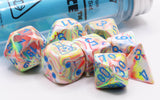 CHX-30047 Chessex Lab Dice Festive Kaleidoscope/Blue Set