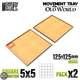 GSW Movement Trays 25mm Square Formation 5x5 (thickness 3mm) Green Stuff World