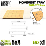 GSW Movement Trays SlimFit 5x4 Square 25mm (125x100) Green Stuff World