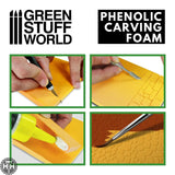 GSW Sculpting and Carving Foam 4mm (pack x2) - Size A5 (Balsa Foam) Green Stuff World