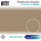 Plasticard - CORRUGATED 0.5mm Textured Sheet