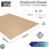 GSW Styrene Plasticard Sheet - Industrial cladding 9mm Green Stuff World