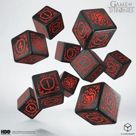 Q-Workshop: Game of Thrones. Targaryen 10xD6 Dice Set Dice Sets Q-Workshop 