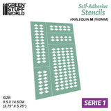 Self-adhesive stencils - Harlequin M - 9x5mm
