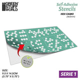 Self-adhesive stencils - Hex Camo