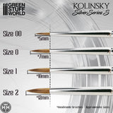 GSW Kolinsky Brushes - SHORT SILVER (SERIE-S) PACK x4 Green Stuff World