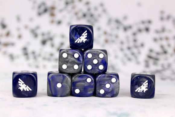 2Baron Of Dice: 16mm D6, Inquisition Silver Dice 25pcs 16mm D6 Designs Baron of Dice