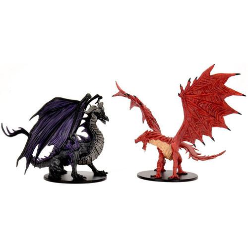 Adult Red & Black Dragons D&D RPG Miniatures WizKids 