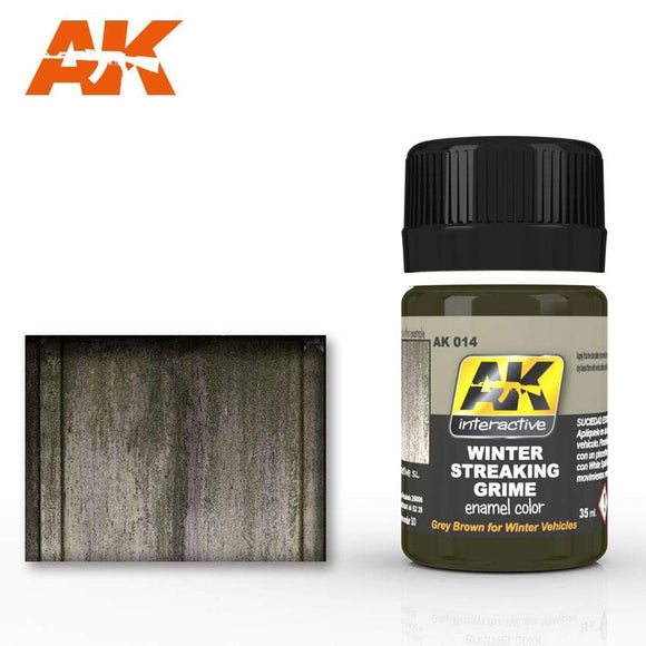 Ak-014 Streaking Grime For Winter Vehicles Weathering AK Interactive 