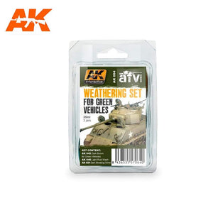 Ak-064 Green Vehicles Weathering Set AK Paint Sets AK Interactive