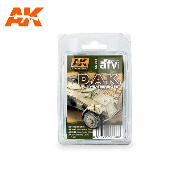 Ak-068 Afrika Korps Weathering Set AK Paint Sets AK Interactive