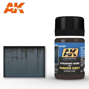 Ak-069 Streaking Grime For Panzer Grey Vehicles Weathering AK Interactive 