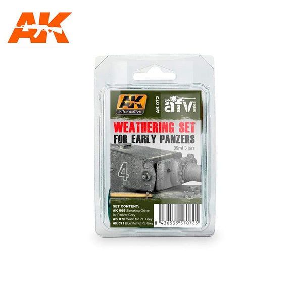 Ak-072 Early Panzers Weathering Set AK Paint Sets AK Interactive