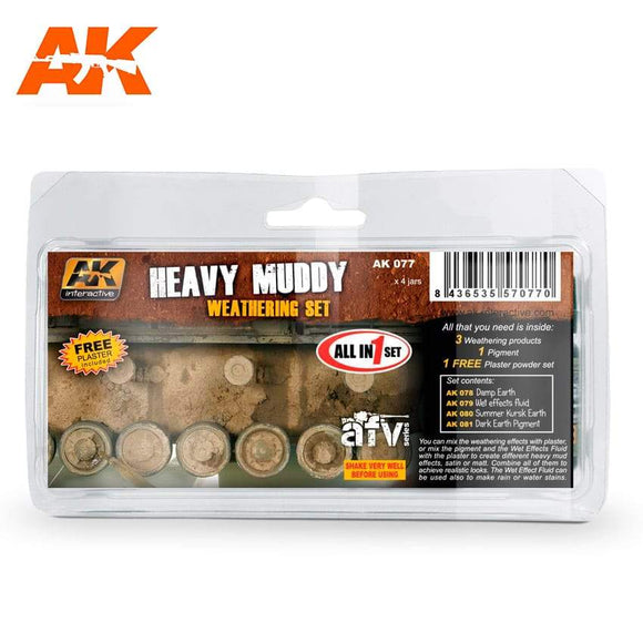 Ak-077 Heavy Muddy Set AK Paint Sets AK Interactive 