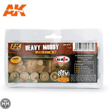 Ak-077 Heavy Muddy Set AK Paint Sets AK Interactive