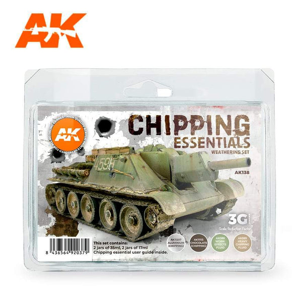 Ak-138 Chipping Essentials Weathering Set AK Paint Sets AK Interactive 