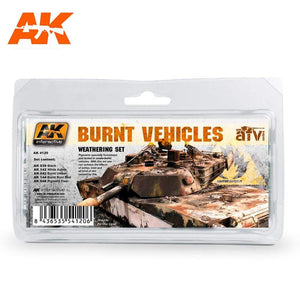 Ak-4120 Burnt Vehicles Set AK Paint Sets AK Interactive 