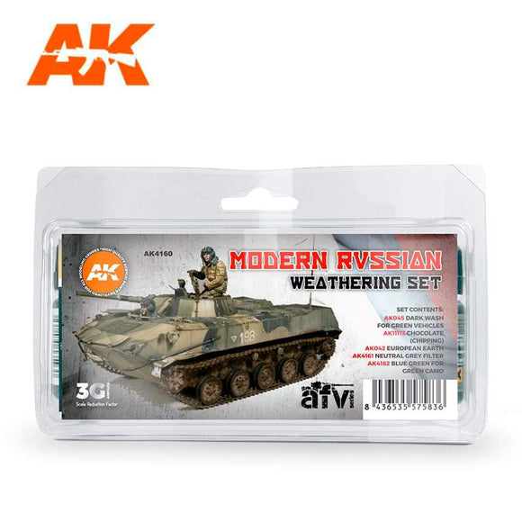 Ak-4160 Modern Russian Weathering Set AK Paint Sets AK Interactive