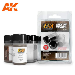 AK-616 MIX N READY (4 EMPTY JARS WHITH LABELS) Generic AK Interactive