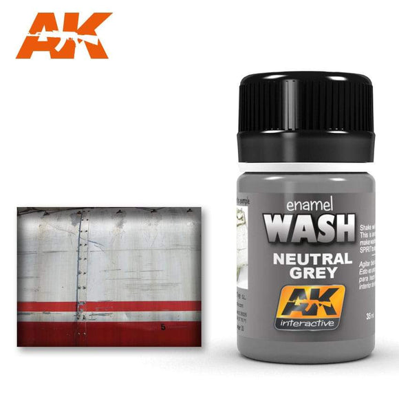 Ak-677 Neutral Grey For White/Black Wash Weathering AK Interactive 