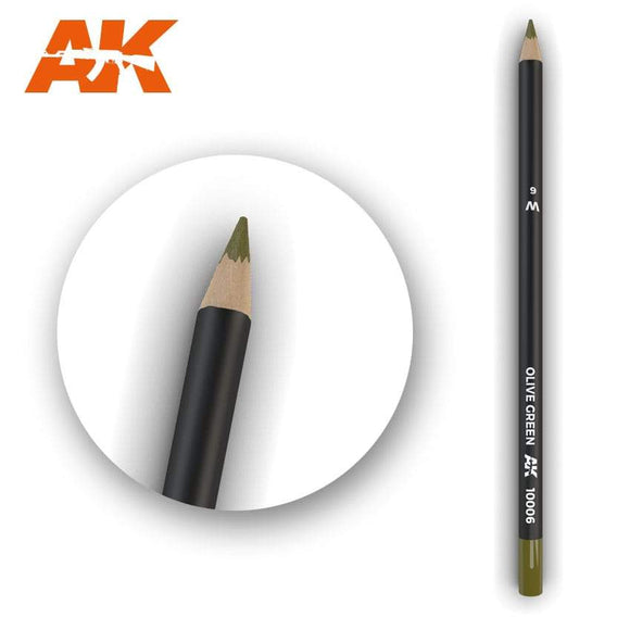 AK10006 Watercolor Pencil Olive Green Weathering Pencil Mworkshop 