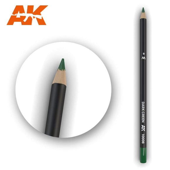 AK10008 Watercolor Pencil Dark Green Weathering Pencil Mworkshop 