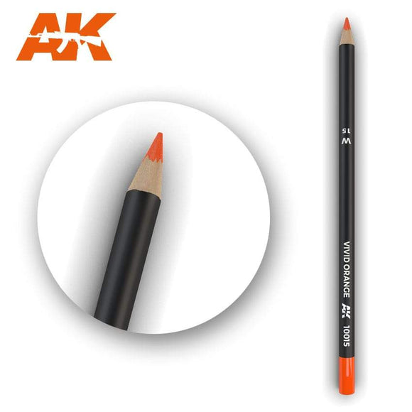 AK10015 Watercolor Pencil Vivid Orange Weathering Pencil Mworkshop 