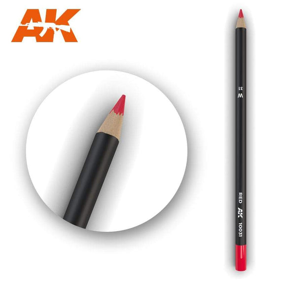 AK10031 Watercolor Pencil Red Weathering Pencil Mworkshop 