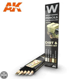 AK10044 Watercolor Pencil Set Splashes, Dirt And Stains Weathering Pencil Mworkshop