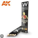 AK10046 Watercolor Pencil Set Metallics Weathering Pencil Mworkshop