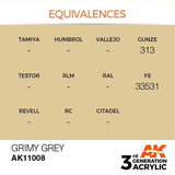 AK11008 Grimy Grey 17ml Acrylics 3rd Generation AK Interactive 