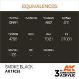AK11028 Smoke Black 17ml Acrylics 3rd Generation AK Interactive 