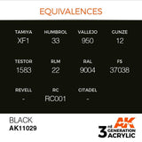 AK11029 Black 17ml Acrylics 3rd Generation AK Interactive 