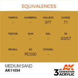 AK11034 Medium Sand 17ml Acrylics 3rd Generation AK Interactive 