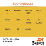 AK11035 Sand Yellow 17ml Acrylics 3rd Generation AK Interactive 