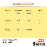 AK11036 Ice Yellow 17ml Acrylics 3rd Generation AK Interactive 