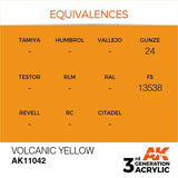 AK11042 Volcanic Yellow 17ml Acrylics 3rd Generation AK Interactive 