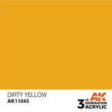 AK11043 Dirty Yellow 17ml Acrylics 3rd Generation AK Interactive 