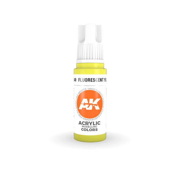 AK11049 Fluorescent Yellow 17ml Acrylics 3rd Generation AK Interactive 