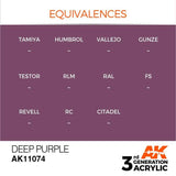 AK11074 Deep Purple 17ml Acrylics 3rd Generation AK Interactive 