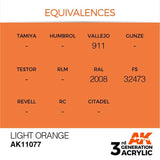 AK11077 Light Orange 17ml Acrylics 3rd Generation AK Interactive 