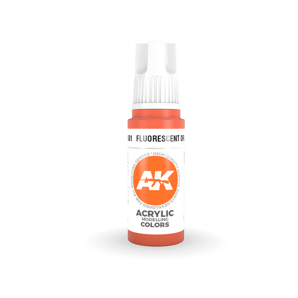 AK11081 Fluorescent Orange 17ml Acrylics 3rd Generation AK Interactive 