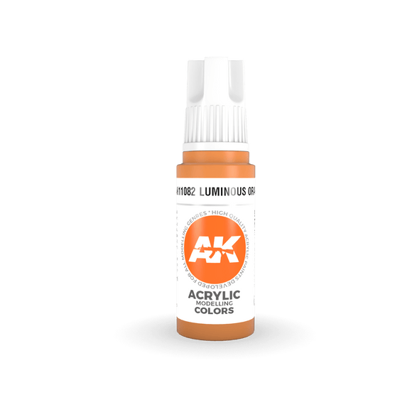 AK11082 Luminous Orange 17ml Acrylics 3rd Generation AK Interactive 