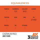 AK11085 Cadmium Red 17ml Acrylics 3rd Generation AK Interactive 