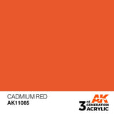 AK11085 Cadmium Red 17ml Acrylics 3rd Generation AK Interactive 