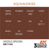 AK11104 Saddle Brown 17ml Acrylics 3rd Generation AK Interactive 