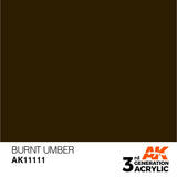 AK11111 Burnt Umber 17ml Acrylics 3rd Generation AK Interactive 