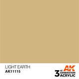 AK11115 Light Earth 17ml Acrylics 3rd Generation AK Interactive 