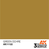 AK11122 Green Ocher 17ml Acrylics 3rd Generation AK Interactive 