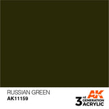 AK11159 Russian Green 17ml Acrylics 3rd Generation AK Interactive 